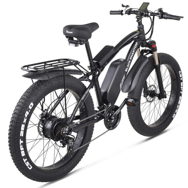 PHATRIDER Black Phantom Off-Road Mountain Electric Bike